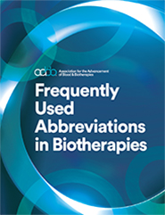 AABB Biotherapies Abbreviations